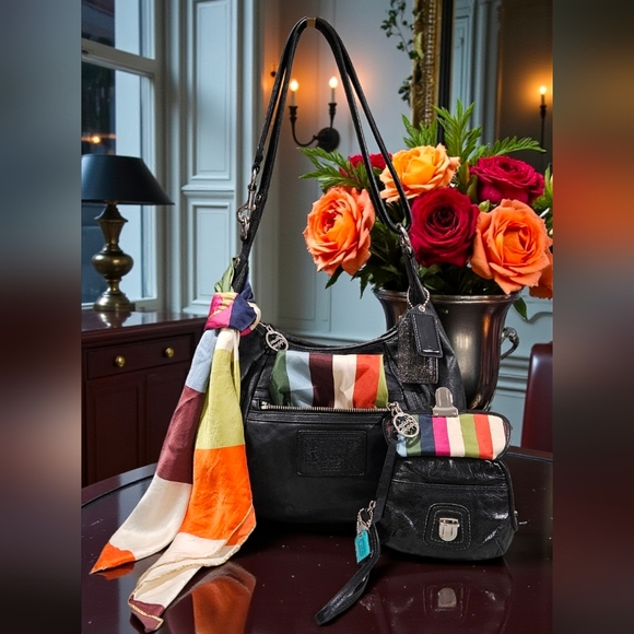 Coach Handbags - Coach 2010 Poppy LEGACY STARDUST Bag W/Legacy Wristlet & Scarf